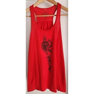 Funky Yoga Women Tank‎ Top Size M Casual Red Poly Cotton